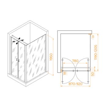Товар: Душевой уголок RGW PA-144 (PA-104+Z-050-2+O-104) 900x1200 060814492-011 - фото 1 Душевой уголок RGW PA-144 (PA-104+Z-050-2+O-104) 900x1200 060814492-011 — фото 1, Душевые уголки