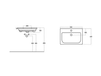раковина SOFT 65 SF 65 — фото 1, Раковины
