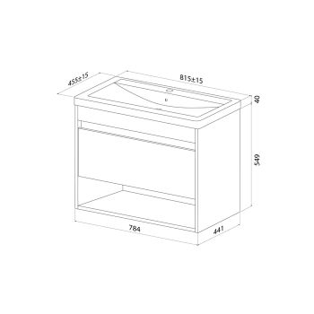 Тумба с умывальником IDDIS Zodiac X подвесная, с нишей, 80 см, белый, подходит умыв. 4078000i28 (ZDX80WNi95K) — фото 1, Тумбы с раковиной