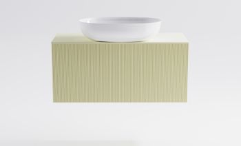 Тумба М-40 Slim 100см 1ящ RAL1013 мат./волна, раковина Атрия бел гл, столешница Solid в цвете 4631177716119 — фото 1, Тумбы с раковиной