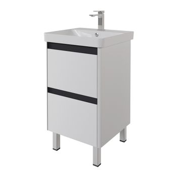 Тумба LUXURY PLUS, 50 см, подвесная/напольная, 2 ящик, белый матовый 99.2027 — фото 3, Тумбы под раковину