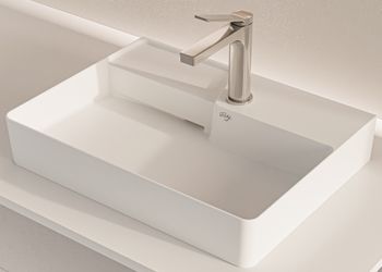 CREAVIT Раковина мебельная накладная БЕЛАЯ МАТОВАЯ RB062-00MB42E-0000 — фото 1, Раковины накладные