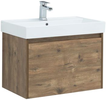 Тумба под раковину Aquanet Nova Lite 75 дуб рустикальный (1 ящик) 00249514 — фото 1, Тумбы под раковину