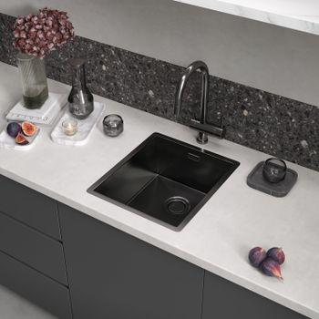 Кухонная мойка Reflexion Iseo RX2265BL оружейная сталь — фото 46, Кухонные мойки