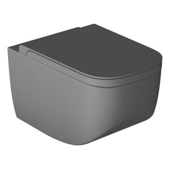 Унитаз HATRIA NEXT A0Y1F108 подвесной безободковый цвет антрацит — фото 1, Подвесные унитазы