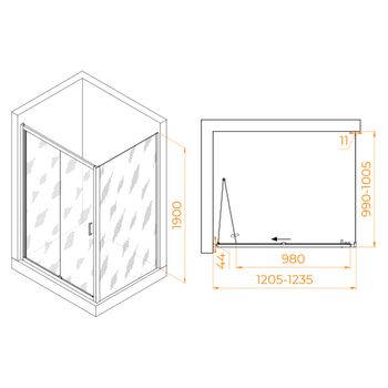 Душевой уголок RGW PA-142 (PA-21+Z-050-5) 1200x1000 060814220-11 — фото 6, Душевые уголки