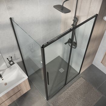 Душевое ограждение Niagara Nova NG-34-12AGR-A80GR-34 (120х80х195) прямоугольник,раздвижная,графит,стекло прозрачное,2 места — фото 6, Душевые уголки
