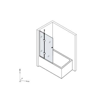 Шторка на ванну стеклянная D&K Matrix DG1109025, 140*90, черный — фото 1, Шторки на ванну