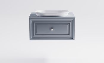 Тумба Шарм 80см 1ящ NCS S 3005-R80B мат., раковина Шарм бел гл, столешница Solid в цвете 4631177715013 — фото 2, Тумбы с раковиной