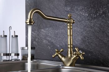 Vintage Смеситель для кухни, пов.излив 252мм, р/ДВ, бронза, LM, LM2805B — фото 1, Смесители для кухни