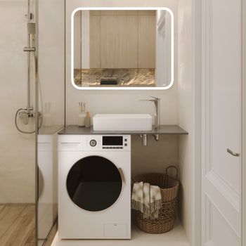 BOND M39ZE-10080 Зеркало прямоугольное 100х80см с LED подсветкой и сенсорным диммером — фото 36, Зеркала в ванную комнату