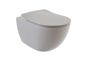 CREAVIT FREE Унитаз подвесной безободковый с биде ХОЛОДНЫЙ СЕРЫЙ МАТОВЫЙ FE322-00CG00E-0000 — фото 1, Подвесные унитазы