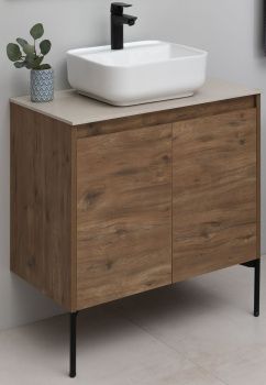 Тумба под раковину Aquanet Nova Lite 75 дуб рустикальный (2 дверцы) 00298852 — фото 10, Тумбы под раковину