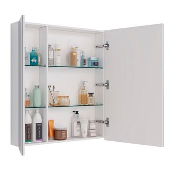 Шкаф зеркальный Lemark UNIVERSAL 70х80 см 2-х дверный, цвет корпуса: Белый глянец LM70ZS-U — фото 1, Зеркальные шкафы в ванную