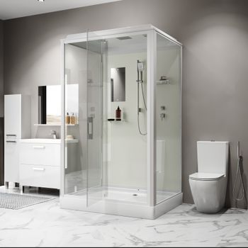 Душевая кабина Niagara Standart ST120/90/15Q (120х90х215) прямоугольник,поддон 15см,распашная,проф.белый,3 места — фото 4, Душевые кабины