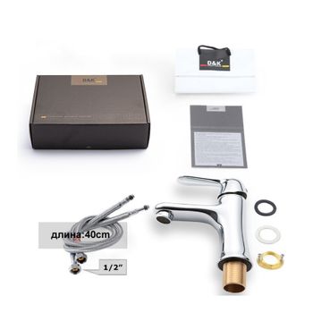 Смеситель для раковины D&K Rhein DA1342141, хром — фото 2, Смесители для раковины