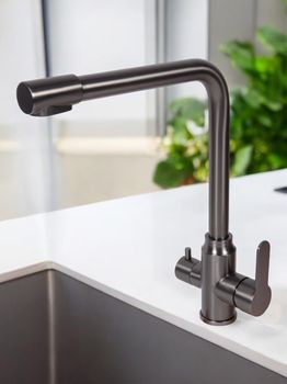 BOND Smart B65-0477 Смеситель для кухни под фильтр с краном для питьевой воды, графитовый цвет — фото 18, Смесители для кухни