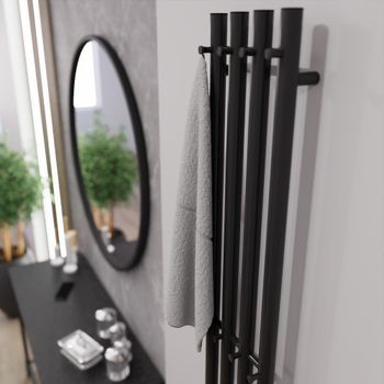 Полотенцесушитель Проксима Круг (электро.) 21х120 (скр.монтаж, унив.подкл., Черный, Альтасан ПроксимаКругСП21120Ч — фото 3, Полотенцесушители