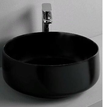 Раковина Artceram Cognac Quadro накладная без отверстий цвет черный матовый COL004 17 00 — фото 1, Раковины накладные