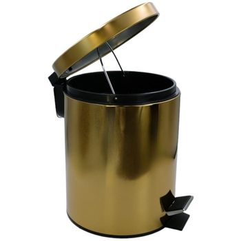 GIFORTES Ведро д/мусора 5 литров круглое, с крышкой SOFT CLOSE, золото 32673 — фото 2, Мусорные ведра