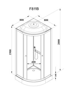 Кабина F811B душевая PARLY — фото 3, Душевые кабины
