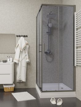 Уголок QZ71S N душевой PARLY низкий поддон — фото 4, Душевые уголки