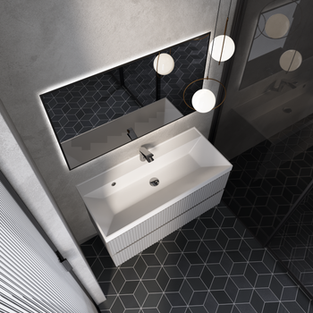 Товар: AQM900110GM "S1" тумба под умывальник подвесная 100 см., цвет серый. - фото 3 AQM900110GM "S1" тумба под умывальник подвесная 100 см., цвет серый. — фото 3, Тумбы под раковину