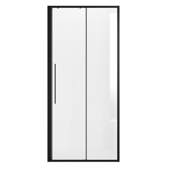 Дверь в нишу Niagara Nova NG-84-10AB (100х195) черный матовый,стекло прозрачное,дверь раздвижная,1 место — фото 1, Душевые двери в нишу