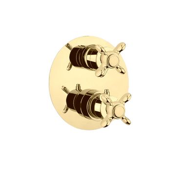 Смеситель для душа встраиваемый с термостатом Webert Ottocento OT970902010, золото — фото 1, Смеситель для душа