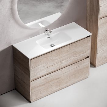 Тумба под раковину SANCOS Libra Floor напольная, 1190х450х840, c двумя ящиками оснащенными доводчиками, дуб галифакс натуральный, арт. LB120F-1EG — фото 4, Тумбы под раковину