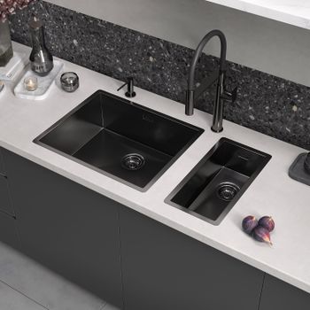 Кухонная мойка Reflexion Iseo RX2265BL оружейная сталь — фото 144, Кухонные мойки