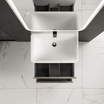 AQM900460BG "S4" тумба под умывальник подвесная 60 см., цвет бежевый. — фото 4, Тумбы под раковину