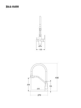 BOND Smart B64-0400 Смеситель для кухни с гибким изливом и подключением к фильтру — фото 14, Смесители для кухни