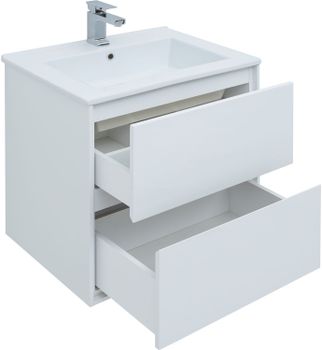 Тумба под раковину Aquanet Милан 65 белый глянец 00339965 — фото 2, Тумбы под раковину
