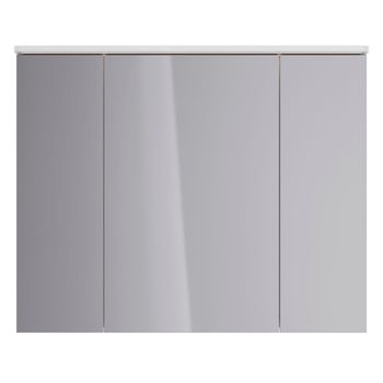 Шкаф зеркальный Lemark ZENON 100х80 см 3-х дверный, с козырьком-подсветкой, с розеткой, цвет корпуса LM100ZS-Z — фото 4, Зеркальные шкафы в ванную