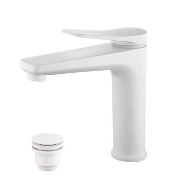 Bronx Смеситель для умывальника средний, монолитный, белый, LM, LM3737MW — фото 8, Смесители для раковины