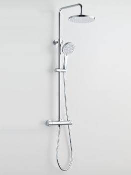 BOND B12-8200 Душевая стойка с термостатом и тропическим душем — фото 12, Душевые стойки