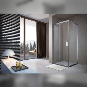 Душевой уголок Terminus Соренто квадрат 90х90х200, хром 5ES90х90C — фото 1, Душевые уголки