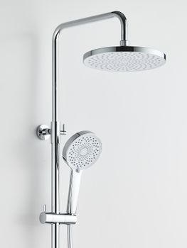 BOND B12-8200 Душевая стойка с термостатом и тропическим душем — фото 14, Душевые стойки