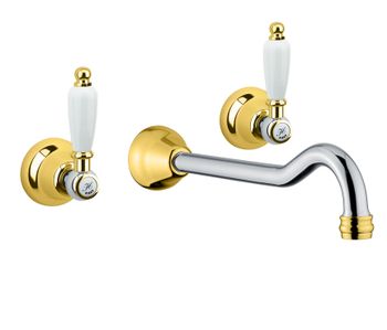 Смеситель для раковины Fiore COLONIALE 02CO0636, хром/золото — фото 1, Смесители для раковины