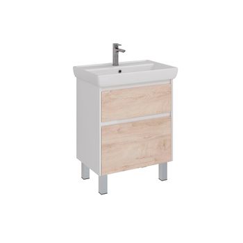 Тумба Lemark COMBI 70 см под 1 раковину, подвесная/напольная, 2 ящика, цвет фасада: Дуб кантри, цвет LM03C70T-dub — фото 4, Тумбы под раковину