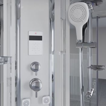 Душевая кабина Niagara Ultra NG-708-01 (90х90х220) высокий поддон(48см),стекло прозрачное с рисунком,4 места 7080164 — фото 3, Душевые кабины