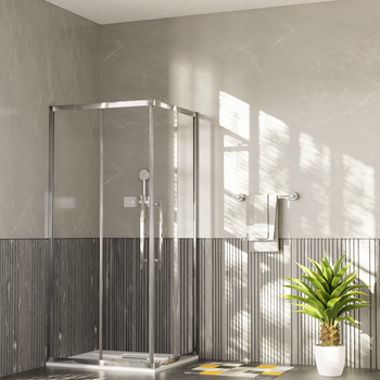 Ограждение душевое ESBANO ESF-80D1+120D2-C Размер: 80х120х195 ESOG-80D1-120D2-C — фото 1, Душевые кабины и ограждения