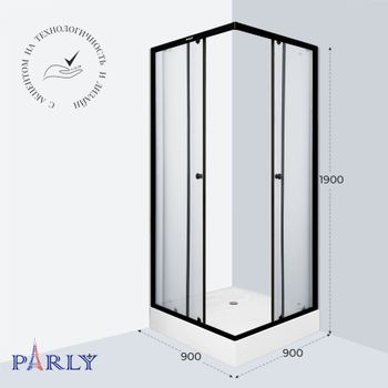 Уголок ZFQ911B душевой PARLY с поддоном — фото 5, Душевые уголки
