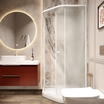 Уголок ZEР91FR душевой PARLY с поддоном (90х90х197) — фото 6, Душевые уголки