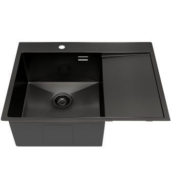 Кухонная мойка Reflexion Iseo RX2265BL оружейная сталь — фото 333, Кухонные мойки