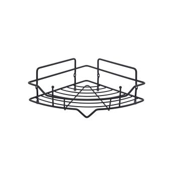 Полка одноярусная угловая Milardo Grid проволока стальная, чёрный матовый (GRICC1BM44) — фото 1, Полки для ванной и душа