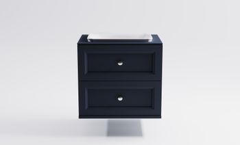 Тумба Классик 80см 2ящ RAL7024 мат., раковина Ретро бел глянц, столешница Solid в цвете 4631177715761 — фото 1, Тумбы с раковиной