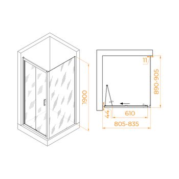 Душевой уголок RGW PA-142 (PA-21+Z-050-5) 800x900 060814289-11 — фото 6, Душевые уголки