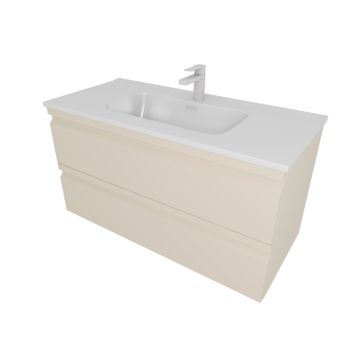 AQ77100-LC Комплект мебели:Тумба 100см ВЕГА с раковиной AQ4100-00, 2 ящика, цвет капучино светлый — фото 1, Комплекты мебели для ванной